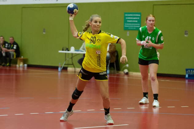 Bogna Sobiech Borussia Dortmund, BVB, 90 at the sevenmeter, 7m, game scene, action, action, 05 10 2019, Bremen Germany , Handball, DHB Cup Women, SV Werder Bremen Borussia Dortmund xobx