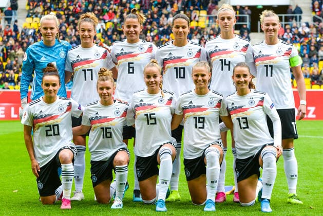 The German team, team photo, line-up, team photo, team, team photo, group photo, starting line-up, 05 10 2019, Aachen Germany , football, European Championship qualification women, Germany Ukraine, DFB DFL REGULATIONS PROHIBIT ANY USE OF PHOTOGRAPHS AS IMAGE SEQUENCES AND OR QUASI VIDEO xmhx