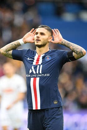 (191006) -- PARIS, Oct. 6, 2019 (Xinhua) -- Mauro Icardi of Paris Saint-Germain celebrates his goal during the Ligue 1 match between Paris Saint-Germain (PSG) and Angers at Parc des Princes in Paris, France, Oct. 5, 2019, (Photo by Jack Chan Xinhua) (SP)FRANCE-PARIS-LIGUE 1-PSG VS ANGERS 
