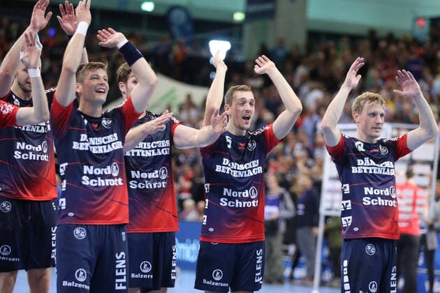 SG Flensburg Handewitt vs. Fuechse Berlin, 06 10 19, LIQUI MOLY Handball Bundesliga, victory, jubilation Copyright: xBEAUTIFULxSPORTS MarioxM.xKobergx