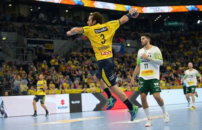 Handball, 1 Bundesliga Rhein Neckar Löwen HSG Wetzlar, 8 Matchday 06 10 2019, Season 2019 20, ZmdZ, Uwe Gensheimer 3, Rhein Neckar Löwen scores one goal, Rhein Neckar Löwen HSG Wetzlar