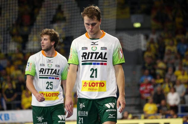 Handball, 1 Bundesliga Rhein Neckar Löwen HSG Wetzlar, 8 Matchday on 06 10 2019, Season 2019 20, ZmdZ, Emil Frend Öfors 21, HSG Wetzlar , Rhein Neckar Löwen HSG Wetzlar