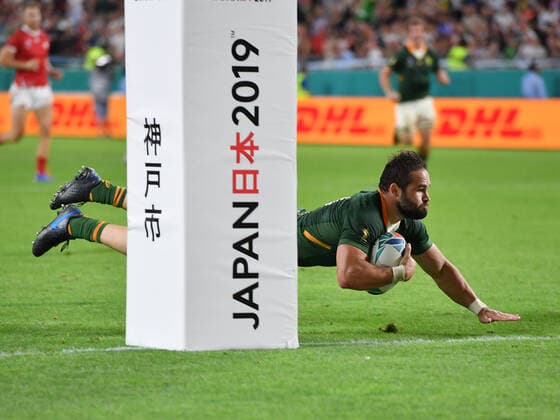 Rugby Union - 2019 Rugby World Cup - Pool B: South Africa vs. Canada South Africa s Cobus Reinach scores his sides fifth try, at Kobe Misaki Stadium, Kobe City. COLORSPORT ASHLEY WESTERN 