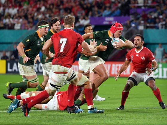 Rugby Union - 2019 Rugby World Cup - Pool B: South Africa vs. Canada South Africa s Schalk Brits scores his sides eighth try, at Kobe Misaki Stadium, Kobe City. COLORSPORT ASHLEY WESTERN 