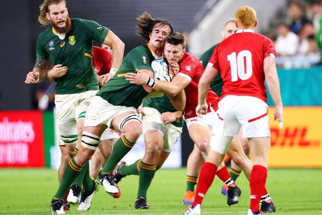 (L-R) Franco Mostert (RSA), Andrew Coe (CAN), OCTOBER 8, 2019 - Rugby : 2019 Rugby World Cup Pool B match between South Africa 66-7 Canada at Kobe Misaki Stadium in Kobe, Hyogo, Japan.  (114032292)