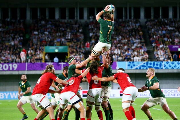Two team groups, OCTOBER 8, 2019 - Rugby : 2019 Rugby World Cup Pool B match between South Africa 66-7 Canada at Kobe Misaki Stadium in Kobe, Hyogo, Japan.  (114032315)