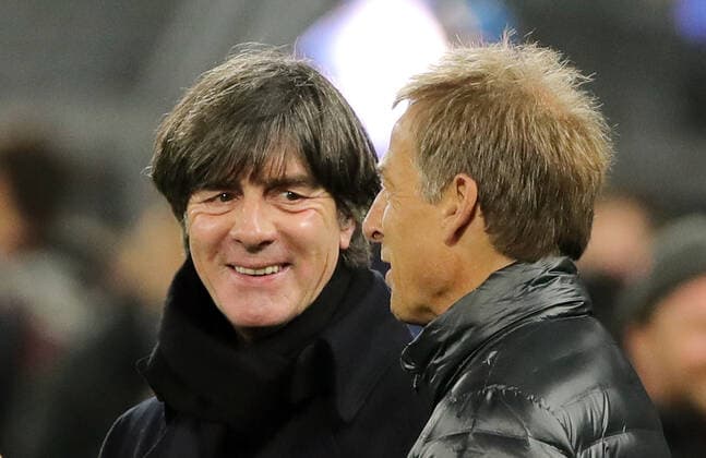 coach Joachim Löw, Jürgen Klinsmann before the game sport football football test match international match national team DFB men season 2019 2020 09 10 2019 Germany GER vs Argentina ARG DFL regulations prohibit any use of photographs as image sequences and or quasi video