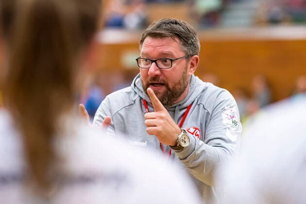 Bietigheim, Germany 09 October 2019 HBF 19 20 SG BBM Bietigheim vs 1 FSV Mainz 05 coach Thomas Zeitz FSV Mainz Bietigheim Bissingen Halle am Viadukt Baden Württemberg Germany