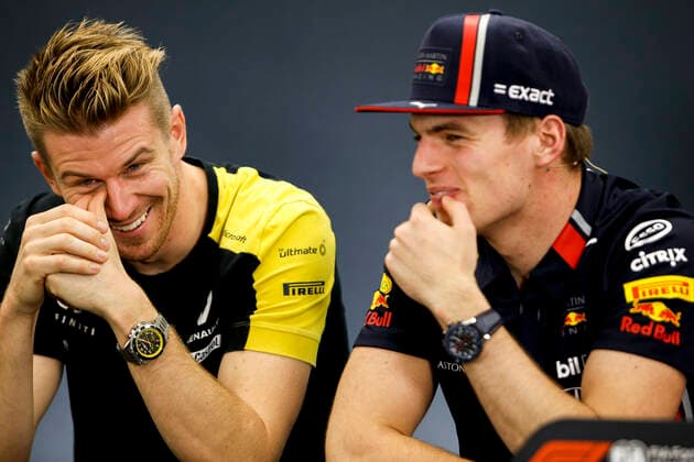 Motorsports: FIA Formula One World Championship, WM, Weltmeisterschaft 2019, Grand Prix of Japan, 27 Nico Hulkenberg (GER, Renault F1 Team), 33 Max Verstappen (NLD, Aston Martin Red Bull Racing), Suzuka Japan