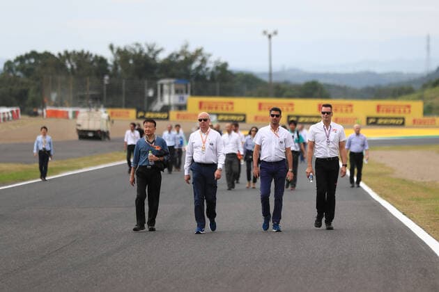 10th October 2019; Suzuka Circuit, Suzuka City, Japan; Formula One Japanese Grand Prix, Arrivals day; Members of the FIA walk the circuit - Editorial Use  ActionPlus12175961 LeannexBoon