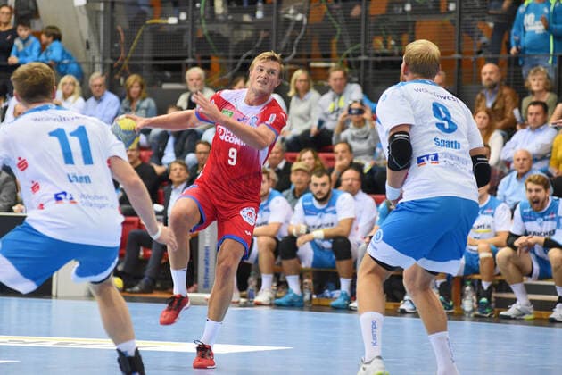Jonathan Carlsbogard TVB Lemgo Lippe 9 Handball, Men, DKB , LIQUI MOLY Handball Bundesliga, 10 10 2019, Photo TBaur Eibner TVB 1898 Stuttgart vs. TBV Lemgo Lippe Stuttgart Copyright: xEIBNER TobiasxBaurx EP_TBR