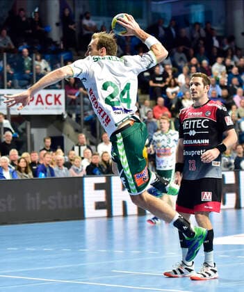 10 10 2019 Handball 1 Bundesliga DKB HBL Season 2019 2020 08 Matchday HC Erlangen Nuremberg Metropolitan Region HCE FA Göppingen OGo Marcel Schiller 24, Frisch Auf Göppingen Michael Haaß Haass 13, HC Erlangen HCE