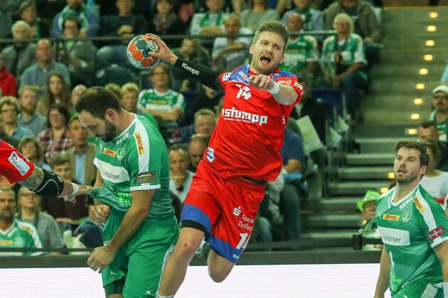 DHfK Balingen Handball Leipzig, 10 10 2019, Arena Leipzig, Handball, 1 Bundesliga, 9 Matchday , SC DHfK HBW Balingen Weilstetten , In the picture v l Oddur Gretarsson 14, Balingen ,