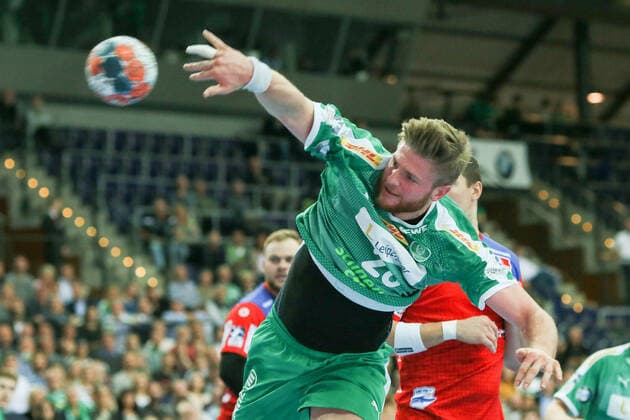DHfK Balingen Handball Leipzig, 10 10 2019, Arena Leipzig, Handball, 1 Bundesliga, 9 Matchday , SC DHfK HBW Balingen Weilstetten 27 26 10 14 , In the picture Maciej Gebala 28, Leipzig ,