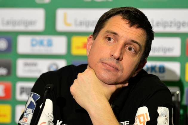 LIQUI MOLY Handball Bundesliga 2019 2020, 9 Matchday, SC DHfK Leipzig vs. HBW Balingen Weilstetten 10 10 2019 Jens Buerkle Trainer Balingen Weilstetten at the press conference after the Handball Bundesliga match Leipzig vs. Balingen Weilstetten Leipzig Saxony Germany Arena Leipzig