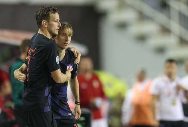 PXL_Croatia_Hungary 10.10.2019., stadium Poljud, Split, Croatia - Qualifications for European Championship, EM, Europameisterschaft group E, round 6 , Croatia - Hungary.. Luka Modric, Ivan Rakitic  IgorxSoban PIXSELL
