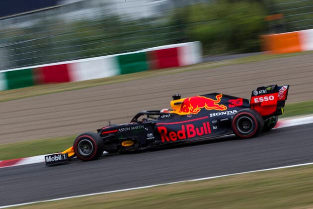 11th October 2019; Suzuka Circuit, Suzuka City, Japan; Formula One Japanese Grand Prix, Practice day; The number 33 Aston Martin Red Bull driver Max Verstappen during practice 1 - Editorial Use  ActionPlus12176264 StephenxBlackberry