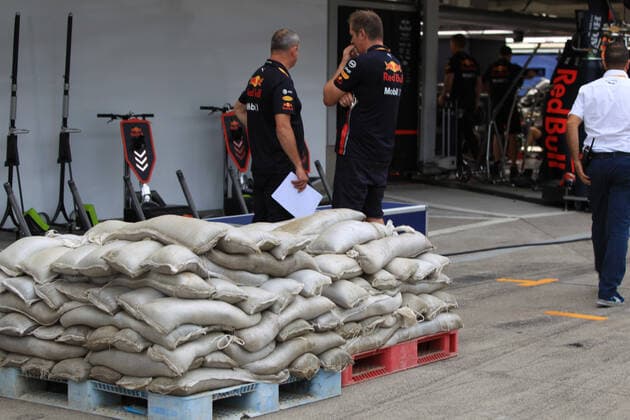 11th October 2019; Suzuka Circuit, Suzuka City, Japan; Formula One Japanese Grand Prix, Practice day; Circuit prepares for Typhoon Hagibis - Editorial Use  ActionPlus12176395 LeannexBoon