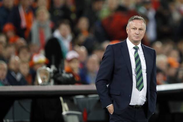 Northern Ireland coach Michael O Neill during the UEFA EURO, EM, Europameisterschaft,Fussball 2020 qualifier group C qualifying match between The Netherlands and Northern Ireland at stadium De Kuip on October 10, 2019 in Rotterdam, The Netherlands UEFA EURO 2020 qualifier group C 2019 2020 xVIxANPxSportx xMauricexvanxSteenxIVx 203424520