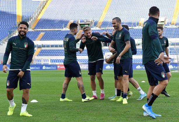 Fußball, Nationalteam Italien Training Lorenzo Insigne, Armando Izzo, Ciro Immobile, Leonardo Bonucci Roma 11-10-2019 Stadio Olimpico European Qualifiers Qualifying round Italy - Greece day -1 training Photo Andrea Staccioli Insidefoto andreaxstaccioli