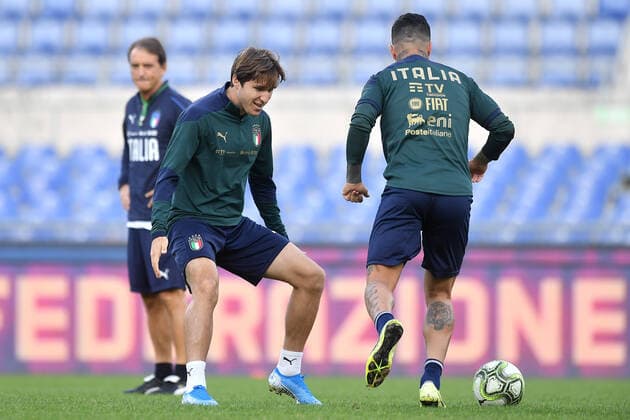 Fußball, Nationalteam Italien Training Federico Chiesa and Armando Izzo Roma 11-10-2019 Stadio Olimpico European Qualifiers Qualifying round Italy - Greece day -1 training Photo Andrea Staccioli Insidefoto andreaxstaccioli
