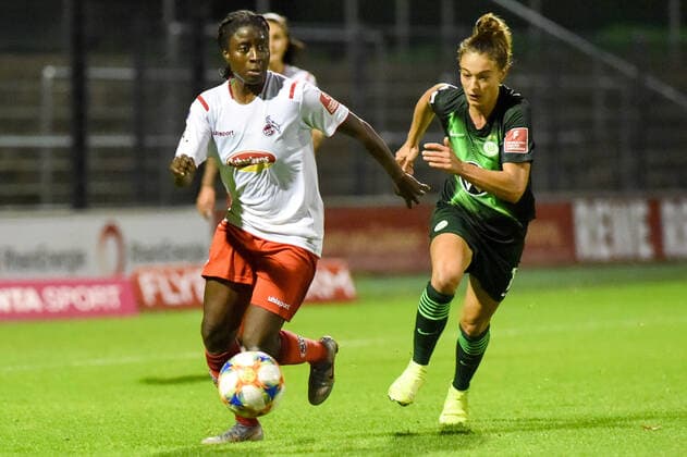 v li Eunice Beckmann Köln, 11 , Felicitas Rauch Wolfsburg, 13 , Duel, duel, duel, tackle, tackling, dynamics, action, action, 11 10 2019, Cologne Germany , Football, Flyeralarm Frauen Bundesliga, 1 FC Köln VfL Wolfsburg, DFB DFL REGULATIONS PROHIBIT ANY USE OF PHOTOGRAPHS AS IMAGE SEQUENCES AND OR QUASI VIDEO xmhx