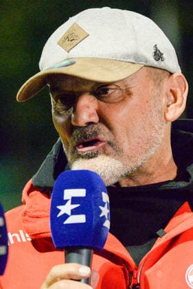 Willi Breuer trainer, head coach, 1 FC Cologne during interview, TV, television, microphone, 11 10 2019, Cologne Germany , football, flyer alarm women Bundesliga, 1 FC Cologne VfL Wolfsburg, DFB DFL REGULATIONS PROHIBIT ANY USE OF PHOTOGRAPHS AS IMAGE SEQUENCES AND OR QUASI VIDEO xmhx