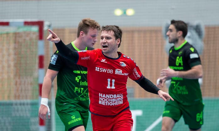 Germany, Würzburg, s Oliver Arena, 11 10 2019, Handball, 2 Bundesliga, DJK Rimpar Wölfe SG BBM Bietigheim Picture v l Christian Schäfer SG BBM Bietigheim Copyright: HMBxMedia xHeikoxBecker
