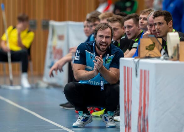Germany, Würzburg, s Oliver Arena, 11 10 2019, Handball, 2 Bundesliga, DJK Rimpar Wölfe SG BBM Bietigheim Picture v l Trainer Ceven Klatt DJK Rimpar Wölfe Copyright: HMBxMedia xHeikoxBecker