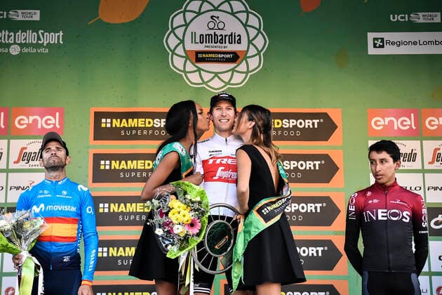Bilder des Jahres 2019, Sport 10 Oktober Sport Themen der Woche KW41 Photo LaPresse - Marco Alpozzi October 12, 2019 Bergamo, Italy cycling Il Lombardia 2019 - edition 113 - From Bergamo to Como - 243 km In the pic: Alejandro Valverde (Movistar Team) Bauke Mollema (Trek - Segafredo) Egan Bernal (Team INEOS)  Copyright: xMarcoxAlpozzi LaPressex