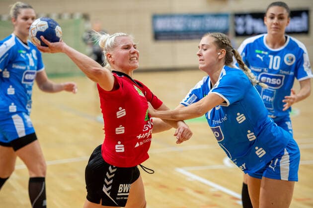 Sophie Lütke SV Union Halle is winning SV Union Halle Neustadt Wildcats vs HC Rödertal e V the Rödertalbees HCR Handball 2 Bundesliga Season 2019 2020 Copyright xVIADATAx xHolgerxJohnx Halle Saale Sachsen Anhalt Germany