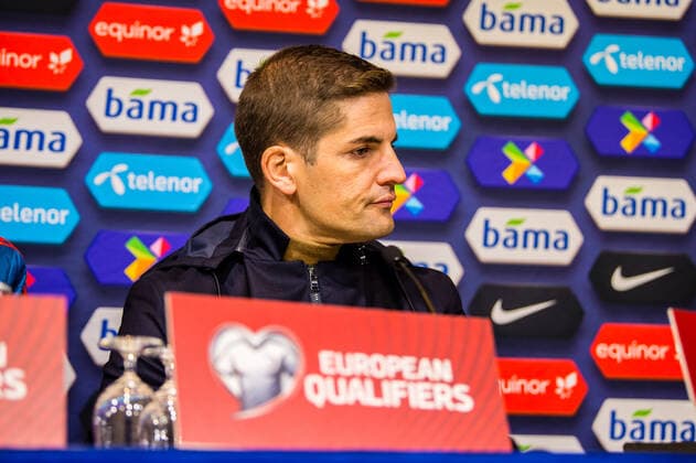 Robert Moreno, head coach of Spain, during a press conference after the UEFA Euro Qualifier football match between Norway and Spain on October 12, 2019 in Oslo soccer spain spain spain uefa euro qualifier,  Copyright: MARIUSxSIMENSEN BB191012ZP005