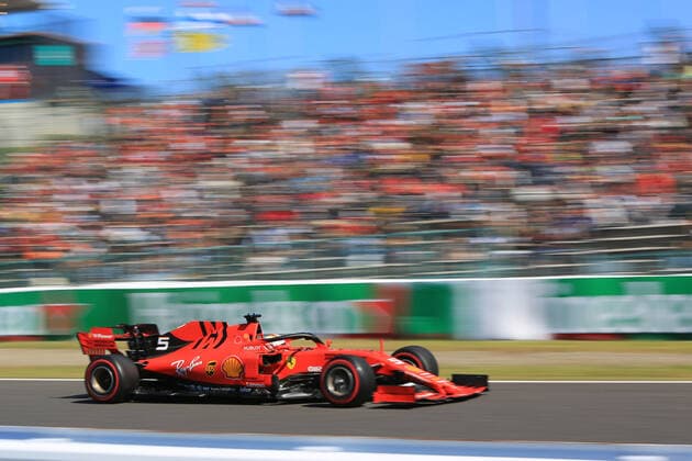 13th October 2019; Suzuka Circuit, Suzuka City, Japan; Formula One Japanese Grand Prix, Qualifying; Scuderia Ferrari, Sebastian Vettel wins pole - Editorial Use  ActionPlus12176751 LeannexBoon
