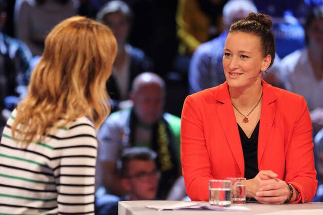 KATRIN MUELLER-HOHENSTEIN, ALMUTH SCHULT DAS AKTUELLE SPORTSTUDIO ZDF MAINZ 