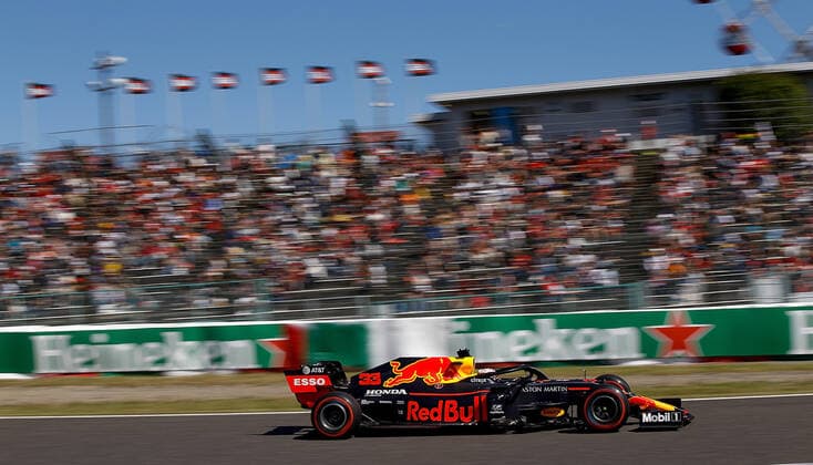 Formula 1 2019 Honda Japanese Grand Prix 13 10 2019, Suzuka International Racing Course, Suzuka, Formula 1 2019 Honda Japanese Grand Prix , pictured Max Verstappen NEL 33 , Aston Martin Red Bull Racing nordphotoxBratic nph00250