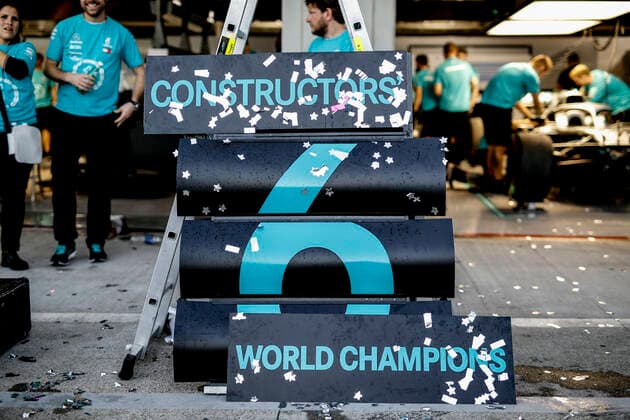 Motorsports: FIA Formula One World Championship, WM, Weltmeisterschaft 2019, Grand Prix of Japan, Mercedes AMG Petronas Motorsport Team celebrates the win of Constructors Championship 2019, Suzuka Japan