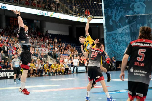 13 10 2019 Handball, 1 Bundesliga HC Erlangen Rhein Neckar Loewen 9 Matchday, Season 2019 20 Handball, 1 Bundesliga HC Erlangen Rhein Neckar Loewen, 9 Matchday on 13 10 2019, Season 2019 20 Photo Schumacher Copyright: HMBxMedia BorisxSchumacher