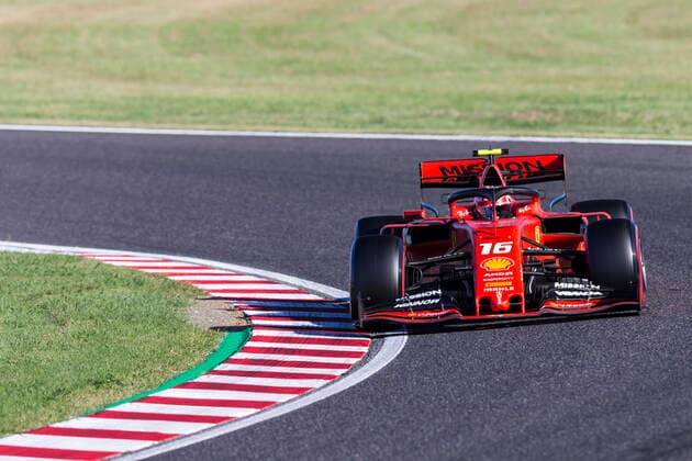 13th October 2019; Suzuka Circuit, Suzuka City, Japan; Formula One Japanese Grand Prix, Race Day; Scuderia Ferrari driver Charles Leclerc during the race - Editorial Use  ActionPlus12176922 StephenxBlackberry