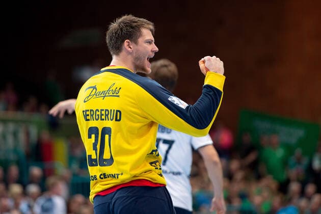 Minden, Germany 13 10 2019 1 Handball Bundesliga 2019 2020 GWD Minden vs SG Flensburg Handewitt Torbjorn Torbjörn Bergerud Flensburg Minden North Rhine Westphalia Germany Kampa Halle
