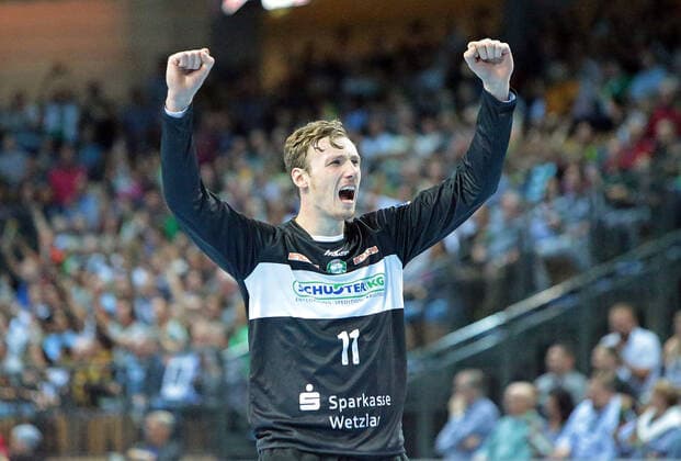 13 10 2019, xovx, Handball HBL, HSG Wetzlar MT Melsungen emspor, Jubel bei Till Klimpke HSG Wetzlar , Freisteller DFL DFB REGULATIONS PROHIBIT ANY USE OF PHOTOGRAPHS as IMAGE SEQUENCES and or QUASI VIDEO Wetzlar