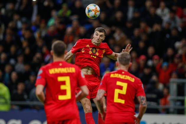 Belgium s Thomas Meunier pictured during a soccer game between the Kazakhstan national team, Nationalteam and Belgium s Red Devils, Sunday 13 October 2019 in Nur-Sultan, Astana, Kazakhstan, match 8 10 in the qualifications for the UEFA EURO, EM, Europameisterschaft,Fussball 2020 tournament. BRUNOxFAHY  x05686057x