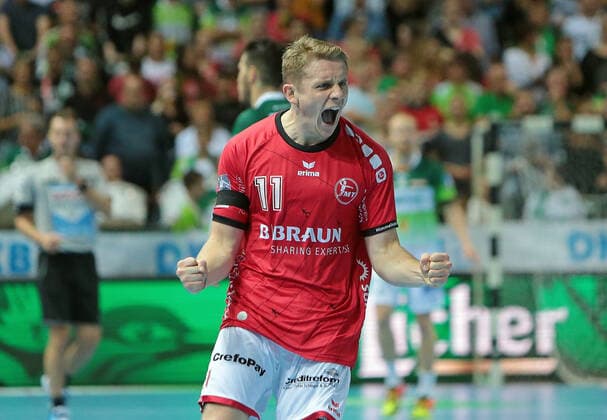 13 10 2019, xovx, Handball HBL, HSG Wetzlar MT Melsungen emspor, Jubel at Dimitri Ignatow MT Melsungen , Freisteller DFL DFB REGULATIONS PROHIBIT ANY USE OF PHOTOGRAPHS as IMAGE SEQUENCES and or QUASI VIDEO Wetzlar