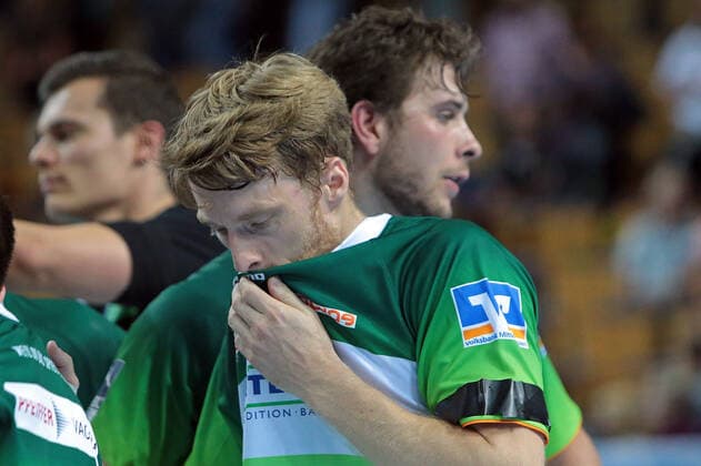 13 10 2019, xovx, Handball HBL, HSG Wetzlar MT Melsungen emspor, v l Kristian Bjoernsen HSG Wetzlar , Olle Forsell Schefvert HSG Wetzlar disappointed, looking disappointed, dissapointed after defeat against Melsungen Freisteller DFL DFB REGULATIONS PROHIBIT ANY USE OF PHOTOGRAPHS as IMAGE SEQUENCES and or QUASI VIDEO Wetzlar