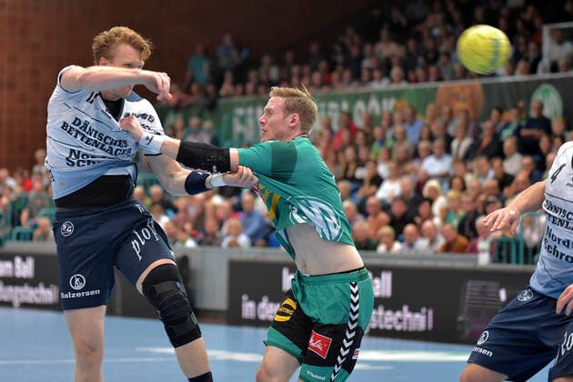 13 09 2019 pmk NB168453 Handball Men Bundesliga Season 2019 2020 GWD Minden SG Flensburg Handewitt Simon JEPPSSON 17 Flensburg Magnus GULLERUD 21 Minden