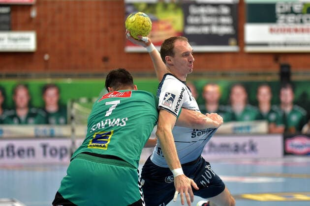 13 09 2019 pmk NB168551 Handball Men Bundesliga Season 2019 2020 GWD Minden SG Flensburg Handewitt Savvas SAVVAS 07 Minden Holger GLANDORF 09 Flensburg