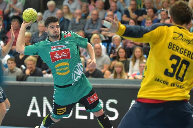 13 09 2019 pmk NB168656 Handball Men Bundesliga Season 2019 2020 GWD Minden SG Flensburg Handewitt Savvas SAVVAS 07 Minden Torbjorn BERGERUD Goalkeeper Flensburg
