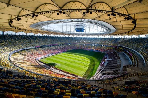 191014 General view of Arena National on October 14, 2019 in Bucharest Photo Vegard Wivestad Grott BILDBYRAN code VG 170425 bbeng football football football uefa euro 2020 em qualification em qualification bucuresti romania romania norway norway training training arena,  Copyright: VEGARDxWIVESTADxGRoTT BB191014VG001