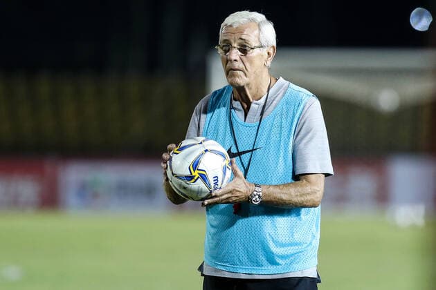 BACOLOD, NEGROS, PHILIPPINES - OCTOBER 14: Head cocah Marcello Lippi of China attends a training session ahead of the 2022 FIFA Qatar World Cup & 2023 AFC China Asian Cup Joint Qualification Round 2 match between Philippines and China at Pana-ad Park on October 14, 2019 in Bacolod, Negros, Philippines.  Copyright: xVCGx CFP111254617326 
