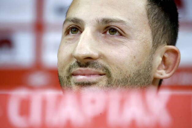 Sport Bilder des Tages MOSCOW, RUSSIA - OCTOBER 14, 2019: Domenico Tedesco attends a news conference at Otkritie Arena announcing his appointment as new head coach of FC Spartak Moscow. Artyom Geodakyan TASS  TS0BED56