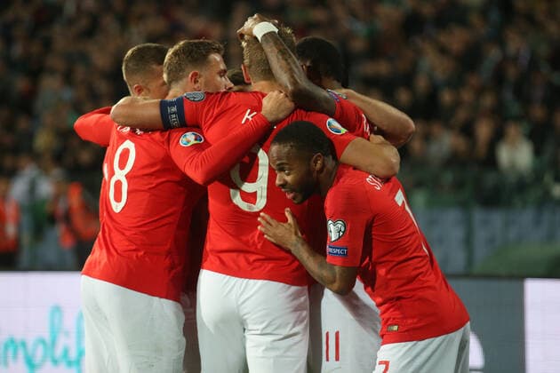 Bulgaria v England UEFA EURO, EM, Europameisterschaft,Fussball 2020 Qualifiers Marcus Rashford of England celebrates scoring his sides 1st goal during the UEFA Euro 2020 Qualifiers match at Vasil Levski National Stadium, Sofia Content Not Available For UK Newspapers Copyright: xPaulxChestertonx FIL-13742-0037